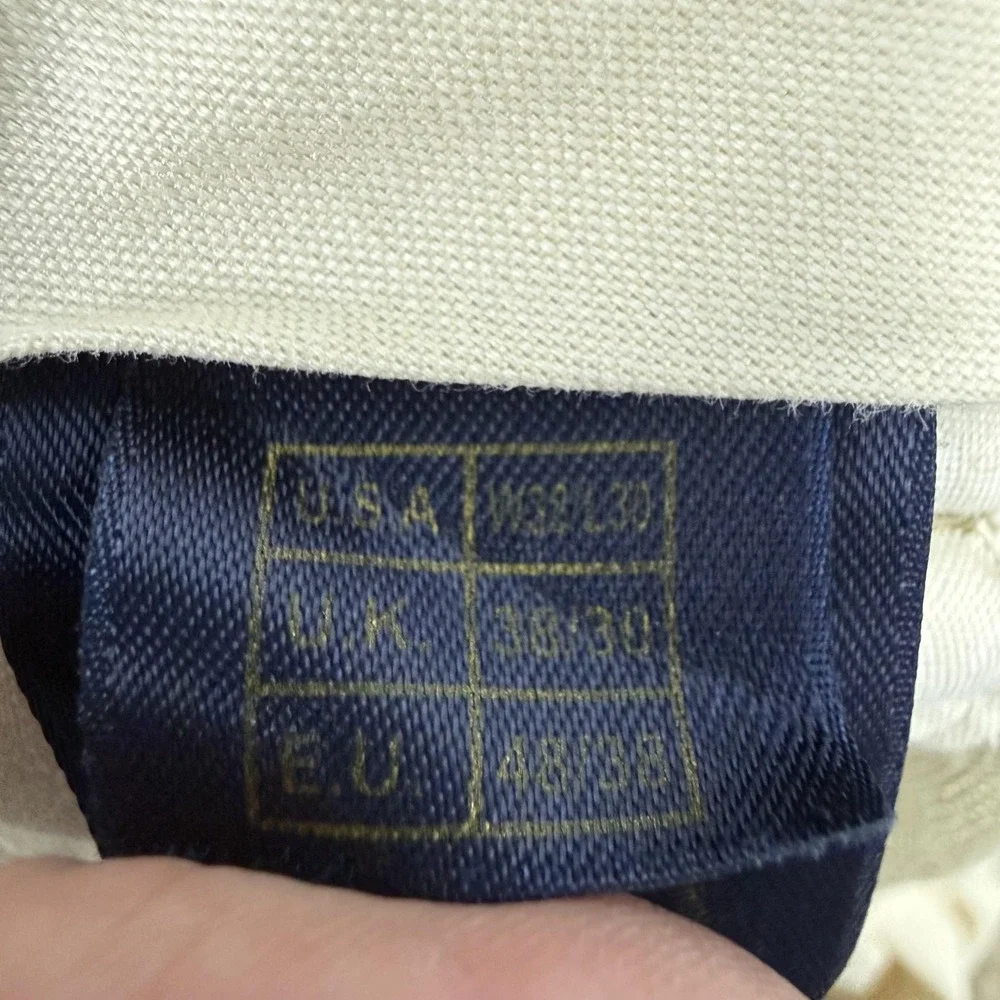 Brooks Brothers Pants Mens 38x30 Beige Irish Linen 1818 Madison Pleated Cuffed